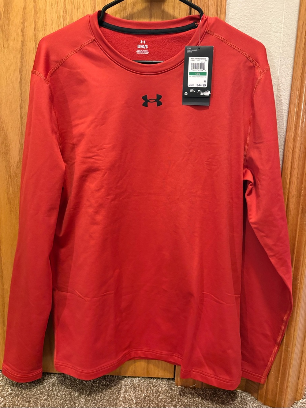 LG Red Long-Sleeve Athletic Crew Neck Shirt